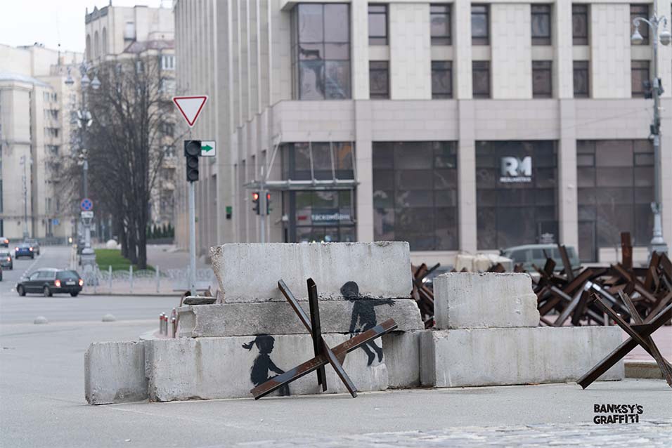 Seesaw Kids - Banksy Graffiti Art - Ukraine