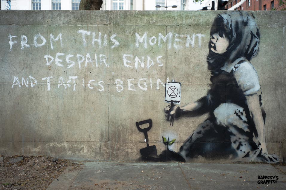 Tactics Begin - Banksy Graffiti Art