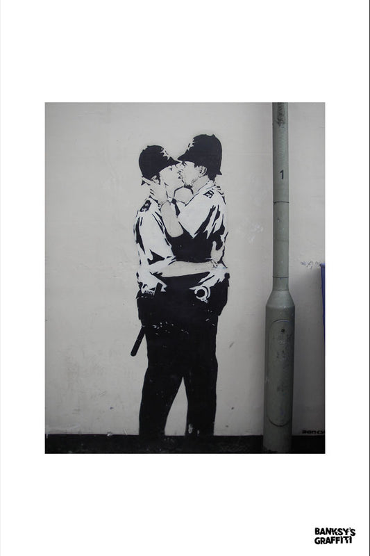 Kissing Coppers (2004) Prince Albert Pub, Brighton, England Banksy Graffiti Art