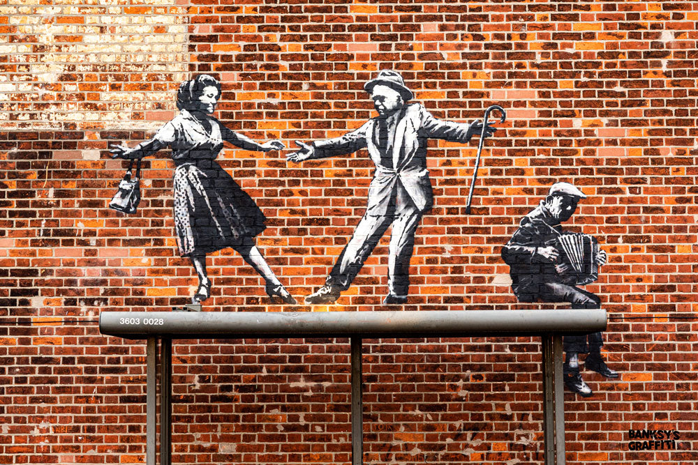 Bus Stop Dancers - Banksy Graffiti Art