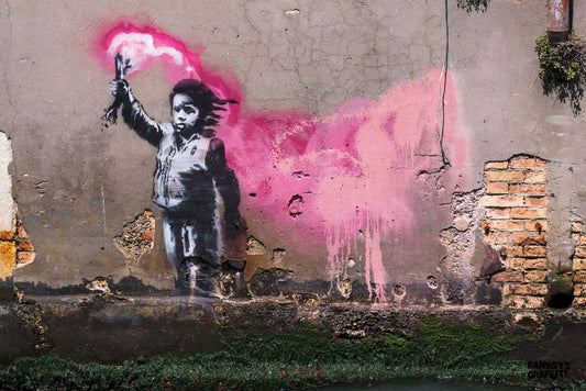 The Migrant Child - Banksy Graffiti Art