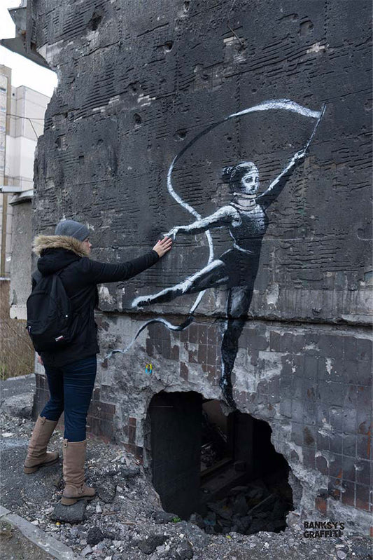 Ballet In A Neck Brace - Banksy Graffiti Art - Ukraine