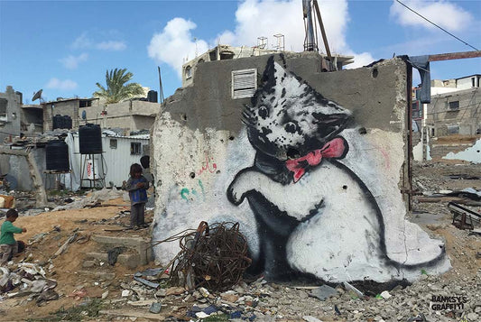 Gaza Kitten - Banksy Graffiti Art - Biet Hanoun, Gaza, Palestine