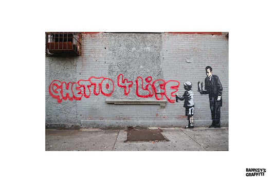 Ghetto 4 Life - Banksy Graffiti Art - 153rd Street and Elton Avenue, South Bronx, NYC, USA
