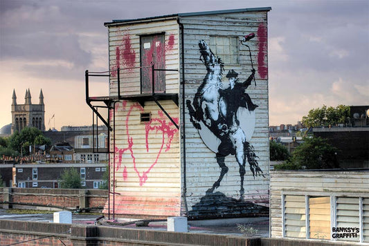 The Highway Man - Banksy Graffiti Art -  Beside A40 Westway, Paddington, London