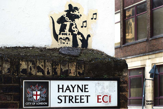 Hip Hop Rat - Banksy Graffiti Art - Various locations in London and Bristol