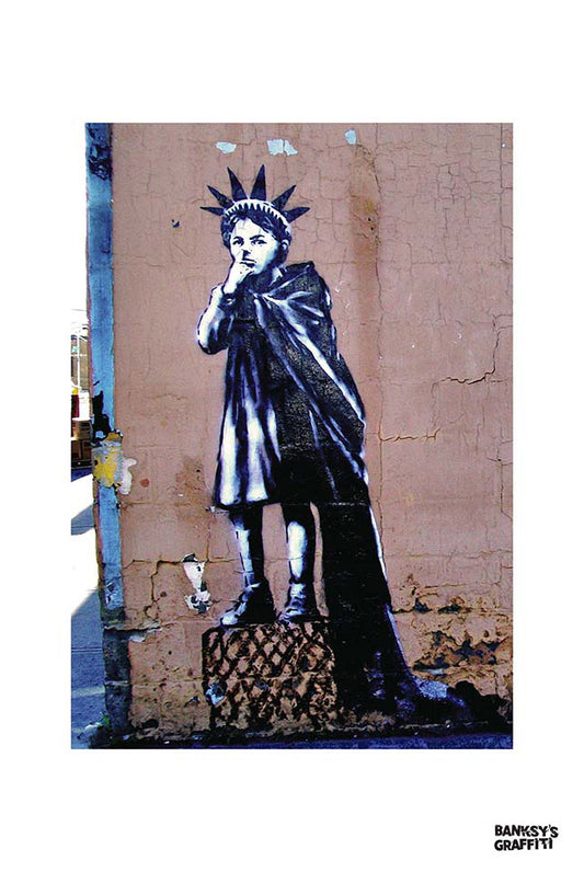 Liberty Girl - Banksy Graffiti Art - Long Island City, NY, USA